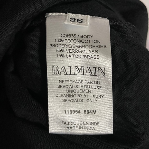 Authentic Balmain Crystal Logo T-shirt Size Small - Picture 7 of 11